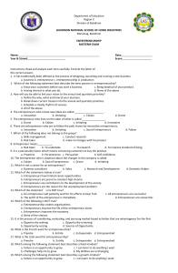 Entrepreneurship Midterm Exam