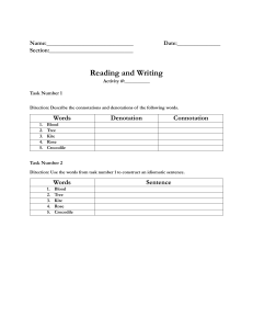 Reading and Writing Activity 2nd sem