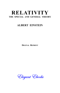 1920 Einstein 狭义和广义相对论