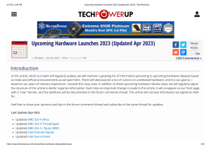 Upcoming Hardware Launches 2023 (Updated Apr 2023)   TechPowerUp