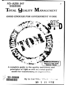 Total Quality Management: Government Application