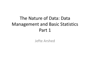Data Managements and Basic Statistics