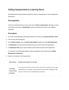 Adding Assessments to Learning Items - SAP Documentation