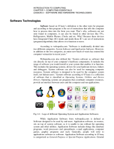 Software and Hardware Technologies Module