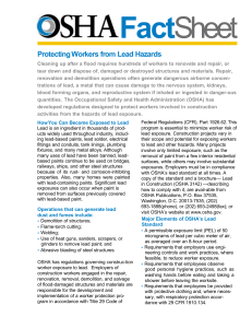 OSHA Fact Sheet - Lead
