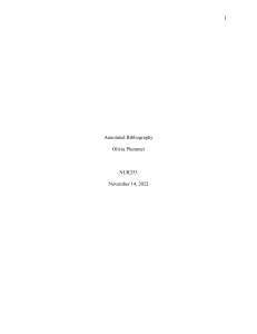 Nursing Annotated Bibliography: Key Articles & Reflections