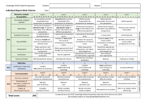 Rubric for Individual Project