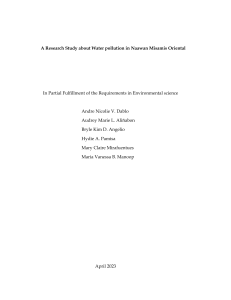 A Research Study about Water pollution in Naawan Misamis Oriental (Group 6)