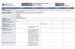 Grade 5 ESP Daily Lesson Log: Filipino Values & Environment