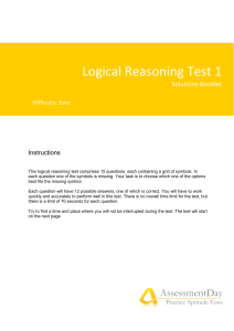 Assessment Day LogicalReasoningTest1-Solutions