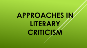 Approaches in Literary criticism