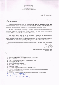 Launch of SATHEE (Self-Assessment Test and Help for Entrance Exams) on 24.02.2023 at 11.00 A.M. - Letter to IITs & NITs