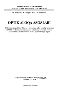 Optik aloqa asoslari (N.Yusupov, R.Isayev)