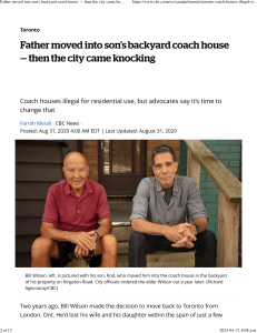 Father moved into son's backyard coach house — then the city came knocking CBC News