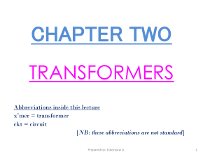 Lecture two Transformer