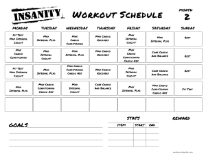 Insanity Workout Schedule Month 2