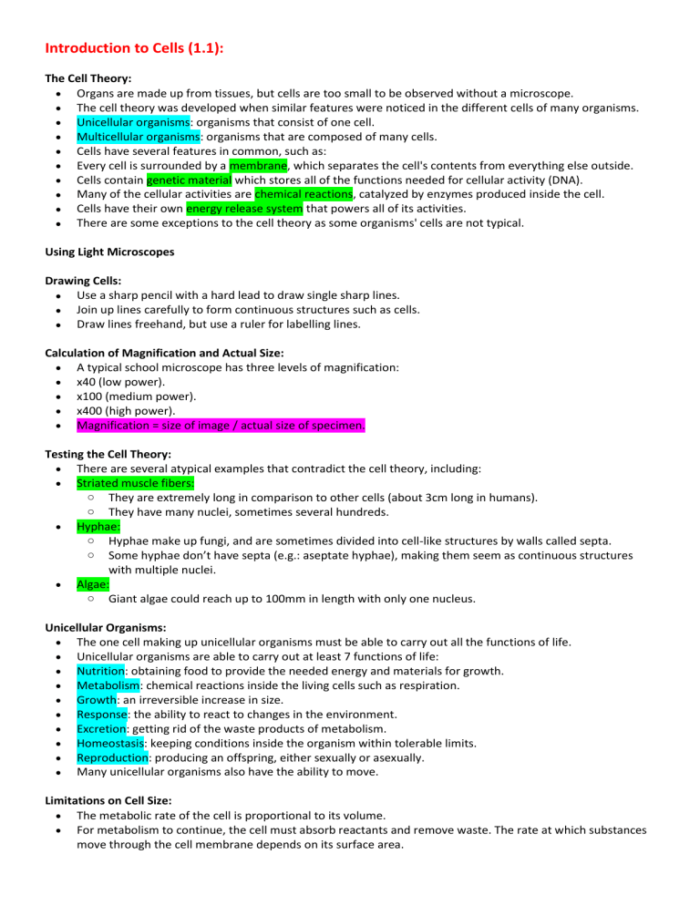 Biology Ib Notes 1 