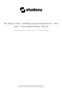 MI, Angina, CAD Study Material for Nursing Students