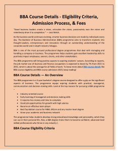 BBA Course Details - Eligibility Criteria, Admission Process, & Fees