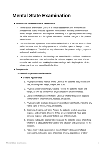 Mental State Examination (MSE) Guide