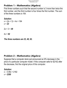 Algebra Problems 1