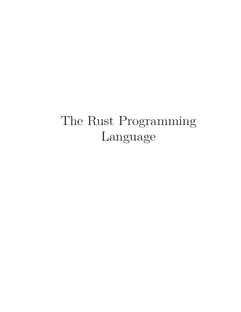 The Rust Programming Language