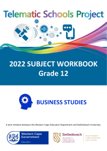 Business Studies 2022 Grade 12 Workbook