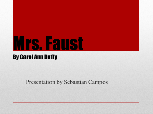carol ann duffy slides on mrs faust - poem and questions