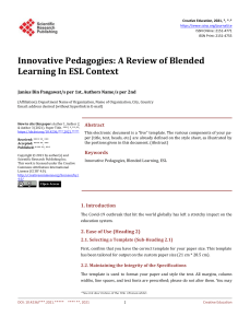 Innovative Pedagogie - A Review of Blended Learning