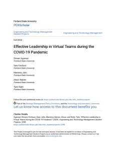 Effective Leadership in Virtual Teams during the COVID-19 Pandemi