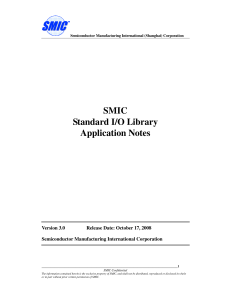 SMIC Standard IO LibraryApplication Note