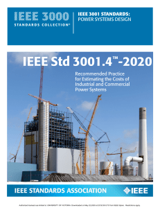 IEEE-Std-3001.4–2020, IEEE Recommended Practice for Estimating the Costs of Industrial and Commercial Power Systems