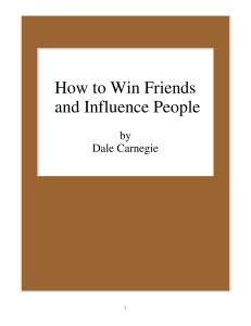 Win friends and influence people