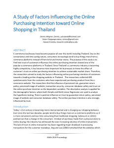 A Study of Factors Influencing the Online Purchasing Intention to