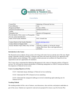 Course Manual - Marketing of Financial Service