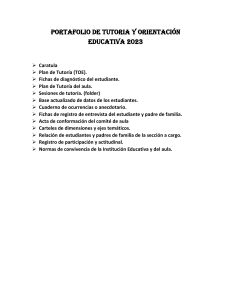 PORTAFOLIO DE TUTORIA Y ORIENTACIÓN EDUCATIVA 2023