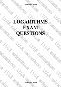 logarithms exam questions