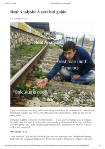 Real Analysis  A survival guide