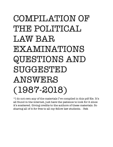 Political Law Bar Exam Q&A (1987-2018) Compilation