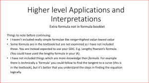 HL AI extra formula not in booklet