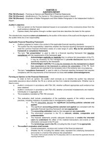 Auditor's Report Standards: PSA 700, 705, 706