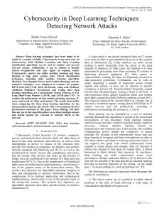 Paper 25-Cybersecurity in Deep Learning Techniques