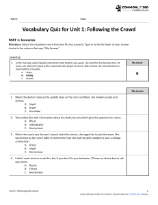 Unit 1 Vocabulary Quiz STUDENT COPY (9th)