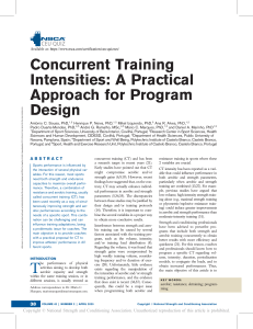 Concurrent Training Intensities  A Practical.5