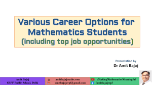 Various Career Options for Mathematics Students(Presentation by Dr Amit Bajaj) (1)