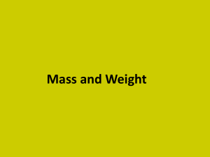 MASS AND WEIGHT