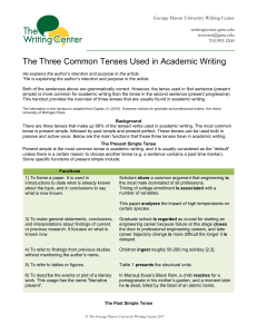 The Three Common Tenses Used in Academic WritingATI