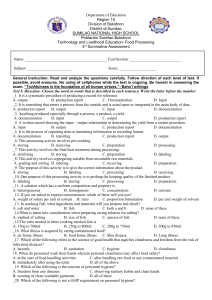 Food Processing Summative Exam