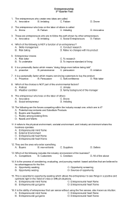 Entrepreneurship Summative Test