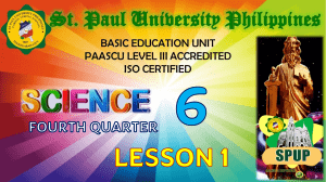 LESSON 1 LAYERS OF THE EARTH AND PLATE TECTONICS 